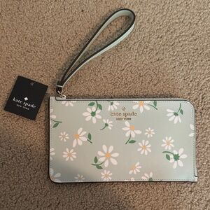Kate Spade Mint Green Floral Wristlet